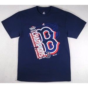 Boston Red Sox T-Shirt Medium Blue MLB 2013 American League Champions Majestic